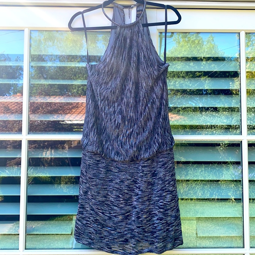 LAUNDRY by Shelli Segal Black Metallic Knit dress